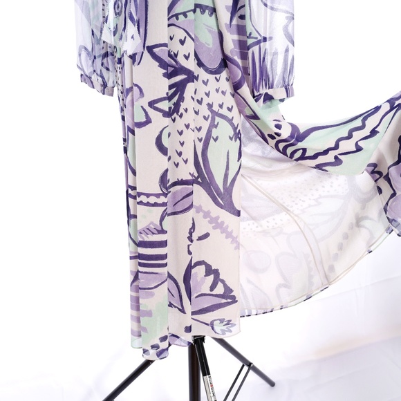 Burberry Floral Print Silk Smock Dress - Size 36 - Picture 4 of 8